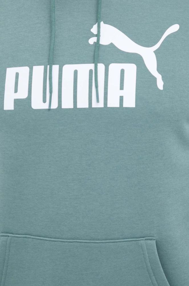 Кофта Puma чоловіча колір зелений з капюшоном з принтом (3448801) фото 5