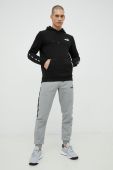 Кофта Puma чоловіча колір чорний з капюшоном з аплікацією