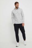 Кофта Guess чоловіча колір сірий з капюшоном однотонна