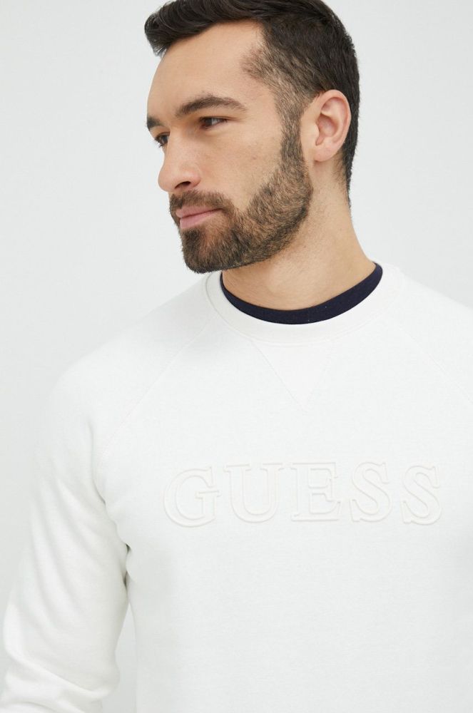 Кофта Guess чоловіча колір рожевий з аплікацією