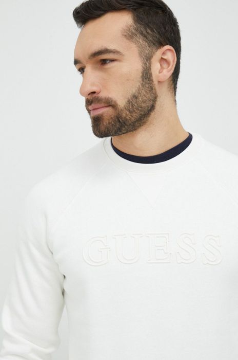 Кофта Guess чоловіча колір рожевий з аплікацією