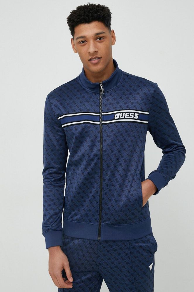 Кофта Guess чоловіча колір синій з аплікацією (2959508)