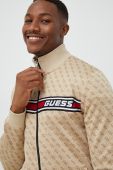 Кофта Guess чоловіча колір бежевий з аплікацією (2697329)