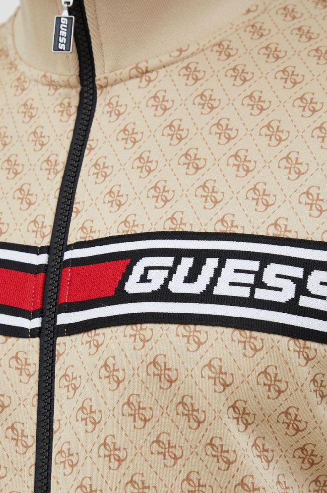 Кофта Guess чоловіча колір бежевий з аплікацією (2697329) фото 5