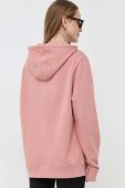 Кофта Guess чоловіча колір рожевий з капюшоном з принтом