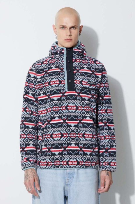 Кофта Columbia чоловіча колір чорний з капюшоном візерунок 2013705-371