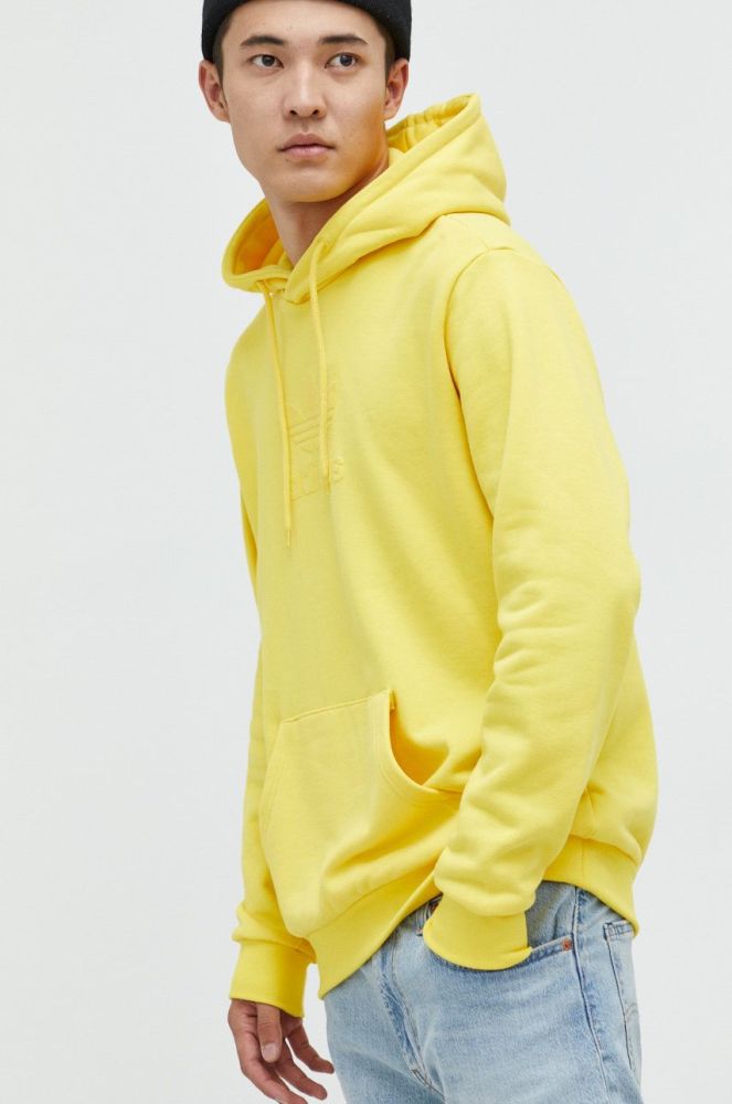 Бавовняна кофта adidas Originals чоловіча колір жовтий з принтом