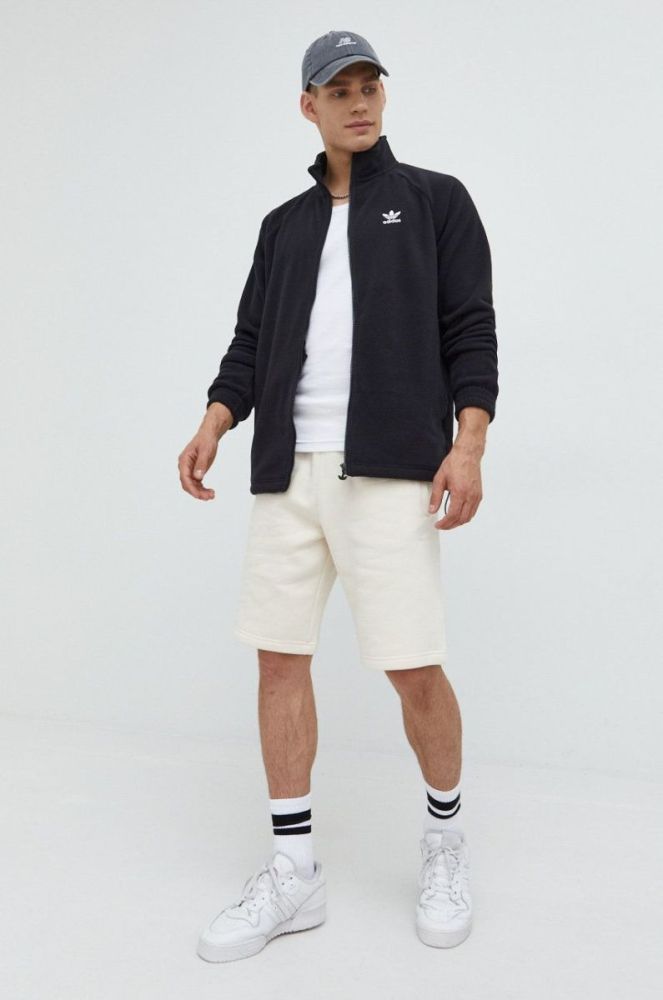 Кофта adidas Originals Adicolor Classics Trefoil Teddy Fleece Jacket чоловіча колір чорний з аплікацією HK7295-BLACK фото 2