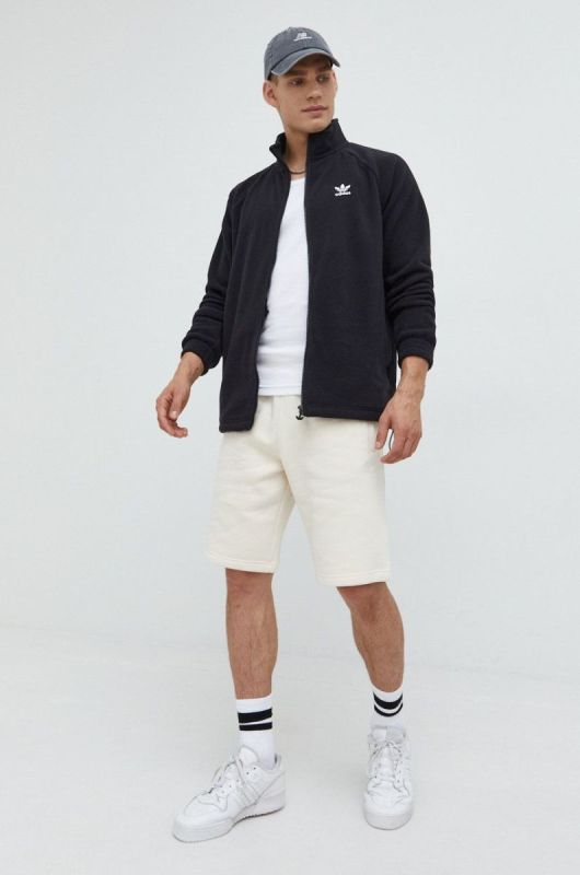 Кофта adidas Originals Adicolor Classics Trefoil Teddy Fleece Jacket чоловіча колір чорний з аплікацією HK7295-BLACK фото 2