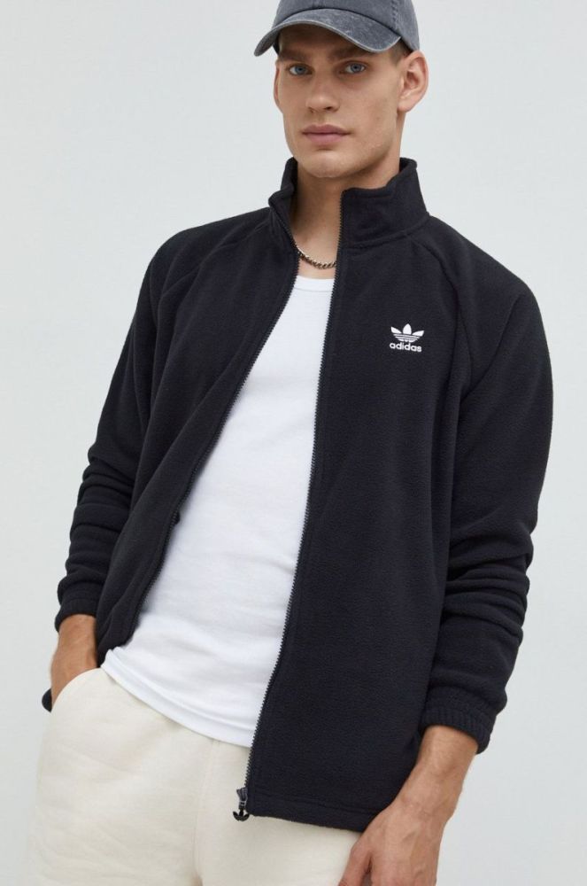 Кофта adidas Originals Adicolor Classics Trefoil Teddy Fleece Jacket чоловіча колір чорний з аплікацією HK7295-BLACK фото 3