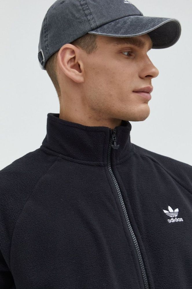 Кофта adidas Originals Adicolor Classics Trefoil Teddy Fleece Jacket чоловіча колір чорний з аплікацією HK7295-BLACK фото 5