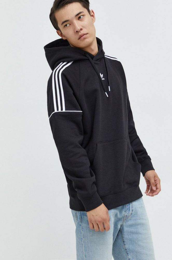 Бавовняна кофта adidas Originals чоловіча колір чорний з аплікацією HK7309-BLACK