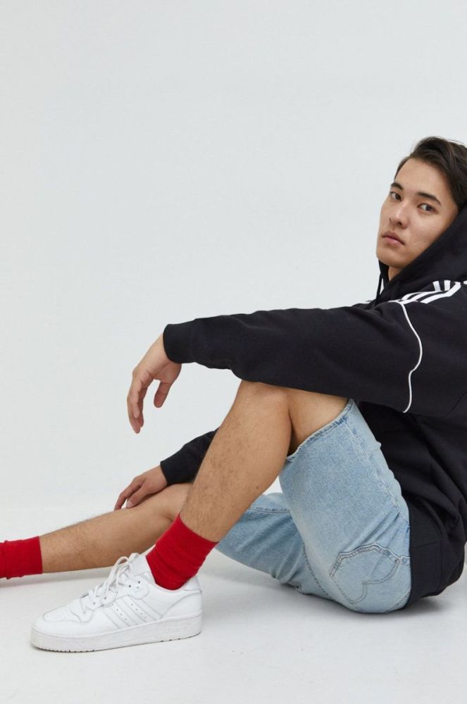 Бавовняна кофта adidas Originals чоловіча колір чорний з аплікацією HK7309-BLACK фото 2