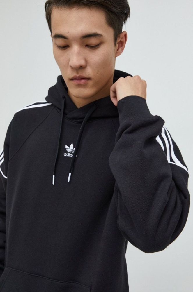 Бавовняна кофта adidas Originals чоловіча колір чорний з аплікацією HK7309-BLACK фото 4
