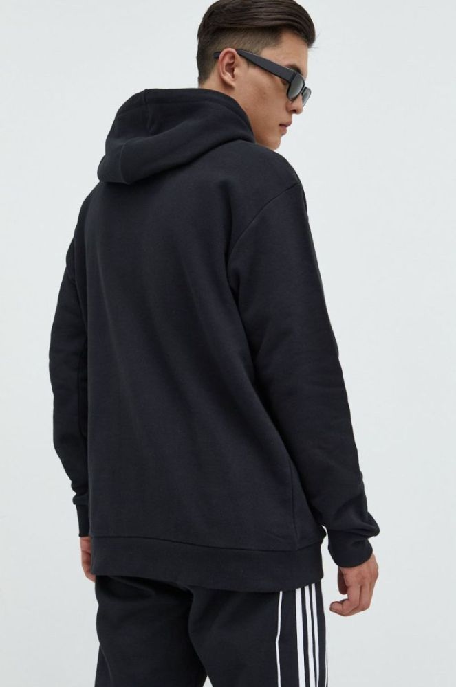 Бавовняна кофта adidas Originals чоловіча колір чорний з принтом (2489874) фото 3