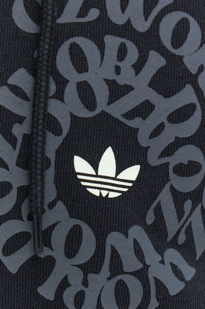 Бавовняна кофта adidas Originals чоловіча колір чорний з принтом (2489874) фото 5
