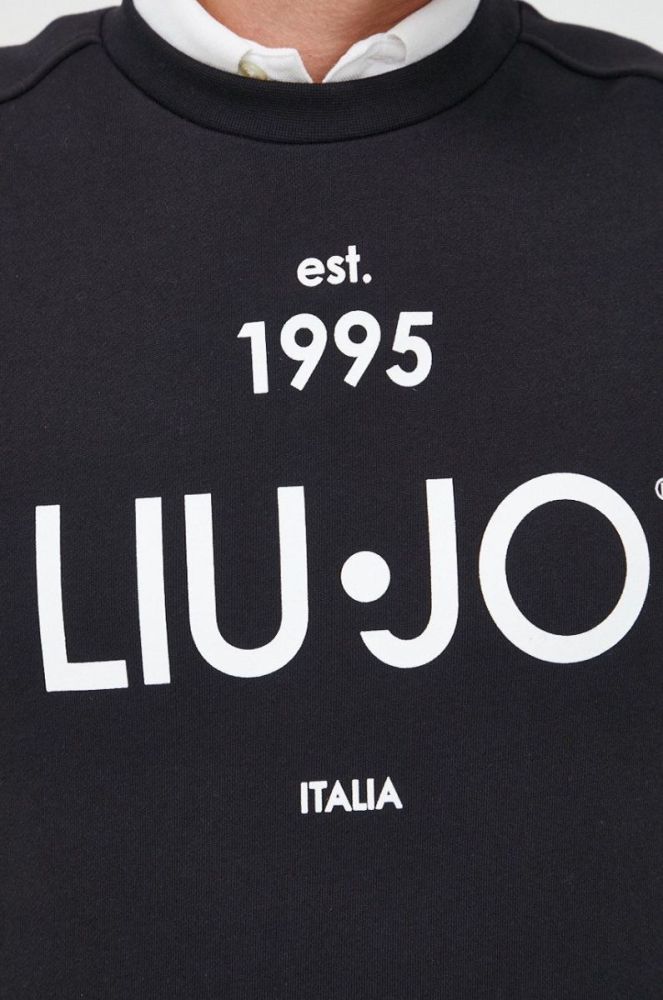 Бавовняна кофта Liu Jo чоловіча колір чорний з принтом (2723973) фото 5