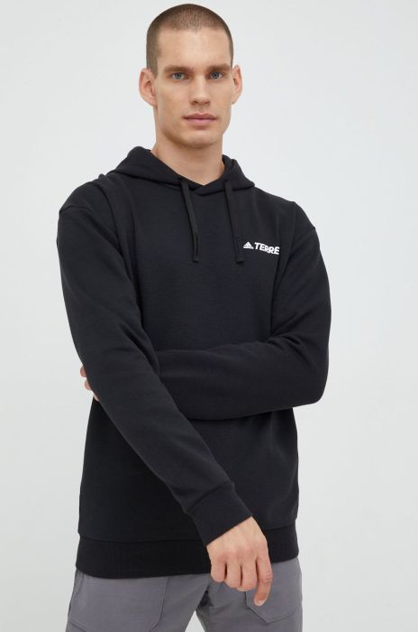 Кофта adidas TERREX Logo чоловіча колір чорний однотонна