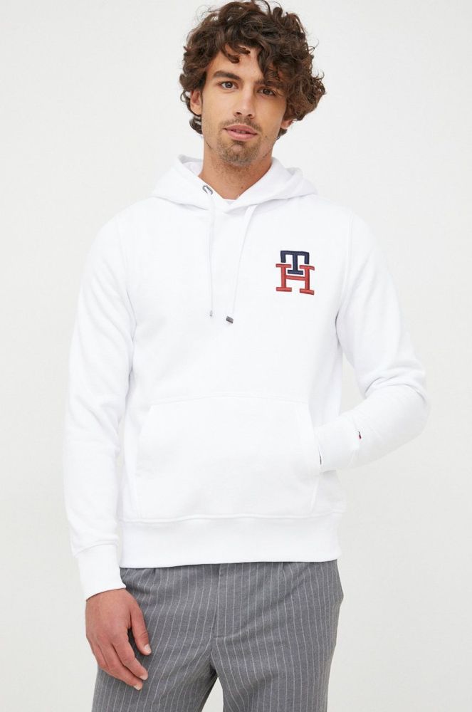 Кофта Tommy Hilfiger чоловіча колір білий з аплікацією (2600586)