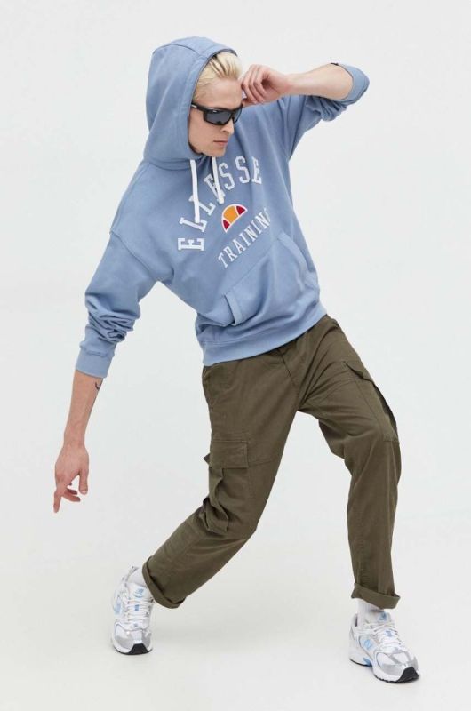 Кофта Ellesse чоловіча з капюшоном з аплікацією колір блакитний фото 2