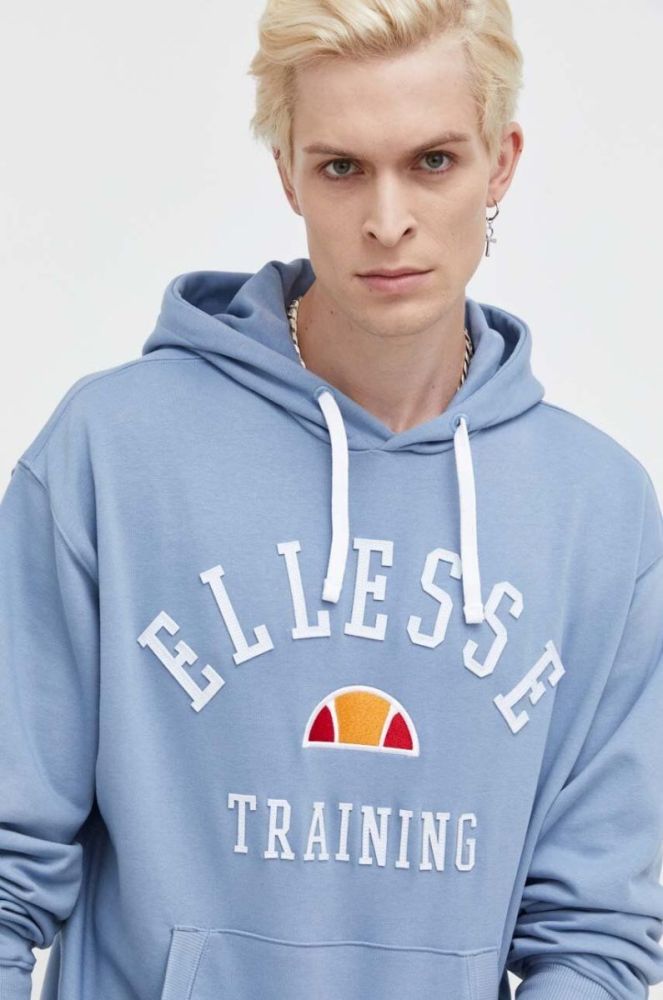 Кофта Ellesse чоловіча з капюшоном з аплікацією колір блакитний фото 4