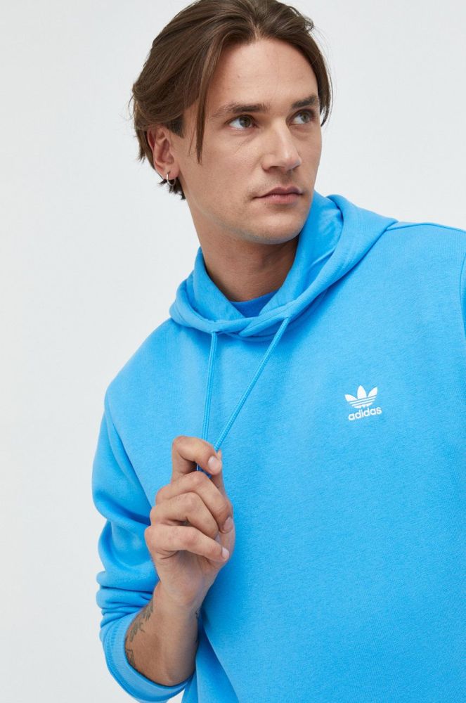 Кофта adidas Originals чоловіча  однотонна колір блакитний