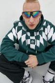 Бавовняна кофта adidas Originals чоловіча колір зелений з капюшоном з принтом (2872986)