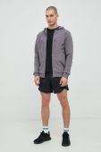 Кофта adidas Performance чоловіча колір сірий з капюшоном з принтом