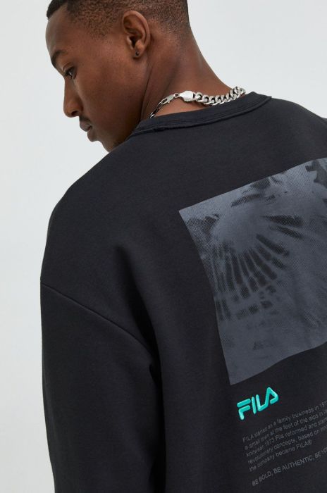 Кофта Fila чоловіча колір чорний з принтом (2607817)