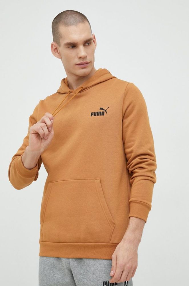 Кофта Puma чоловіча колір жовтий з капюшоном однотонна фото 4