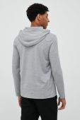 Кофта лаунж BOSS колір сірий з капюшоном з принтом