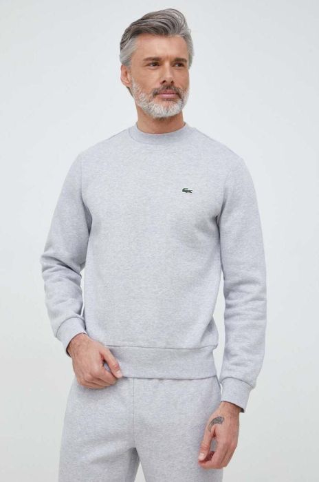 Кофта Lacoste чоловіча колір сірий однотонна SH9608-132