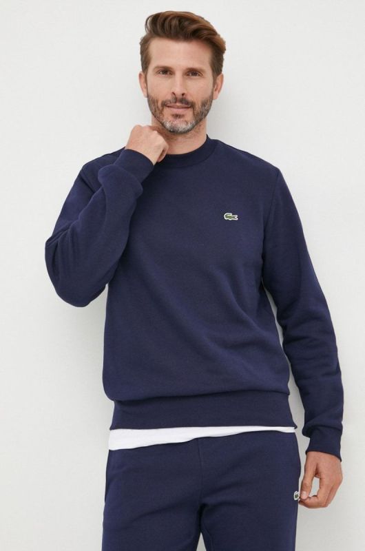 Кофта Lacoste чоловіча колір синій однотонна SH9608-132