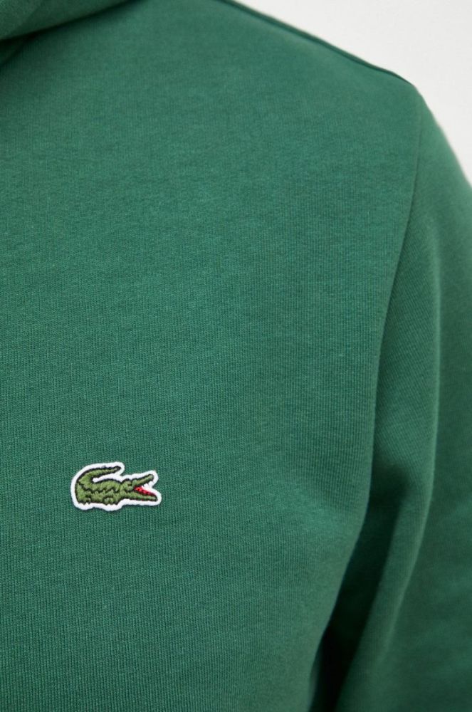 Кофта Lacoste чоловіча колір зелений однотонна SH9623-031 фото 5