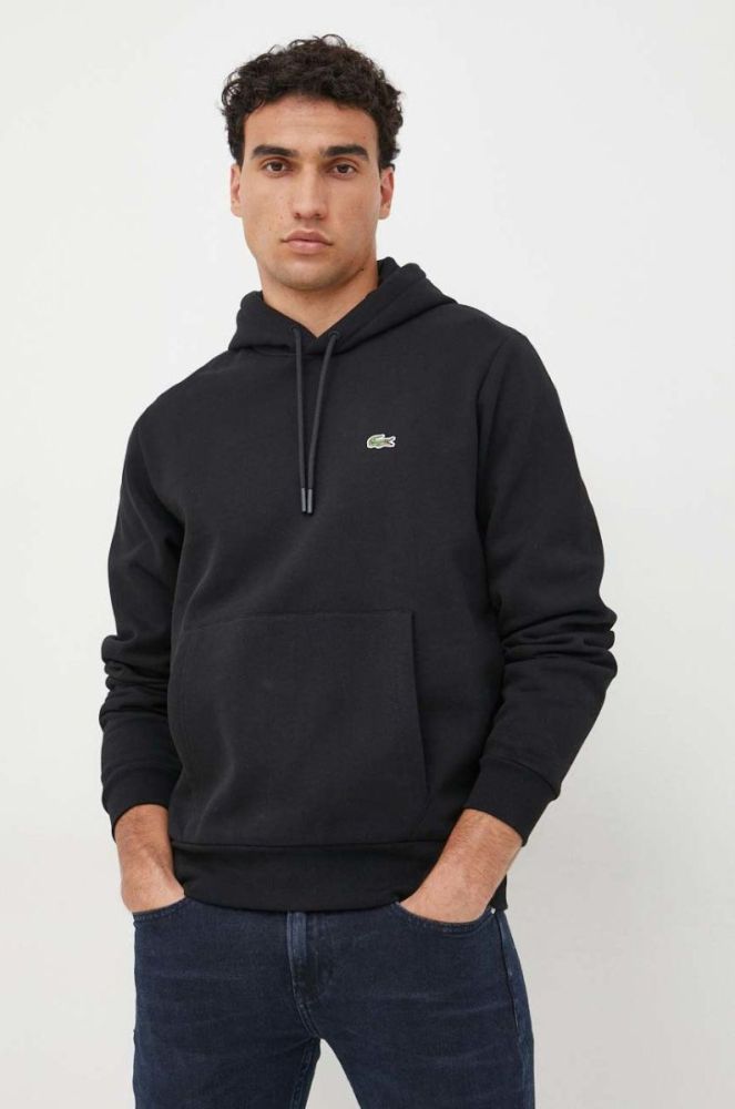 Кофта Lacoste чоловіча колір чорний однотонна SH9623-031 фото 4