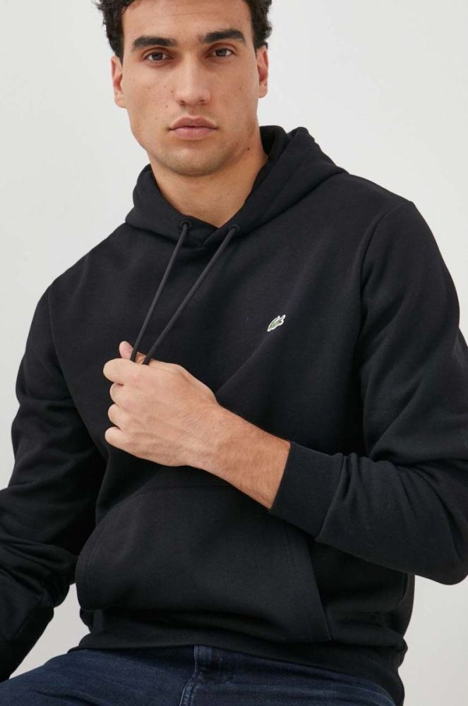 Кофта Lacoste чоловіча колір чорний однотонна SH9623-031 фото 5