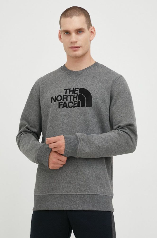 Кофта The North Face чоловіча колір сірий з аплікацією NF0A4SVRGVD1-GVD1