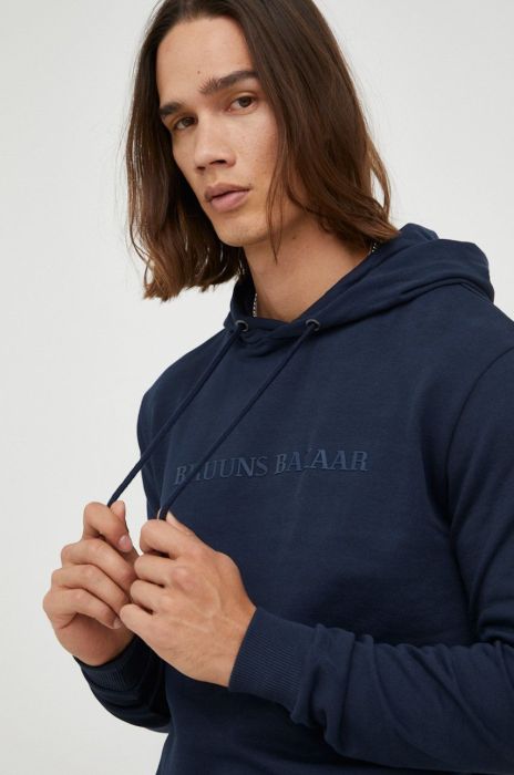 Бавовняна кофта Bruuns Bazaar чоловіча колір синій з аплікацією