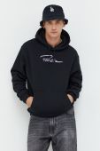 Кофта Primitive чоловіча колір чорний з капюшоном з принтом