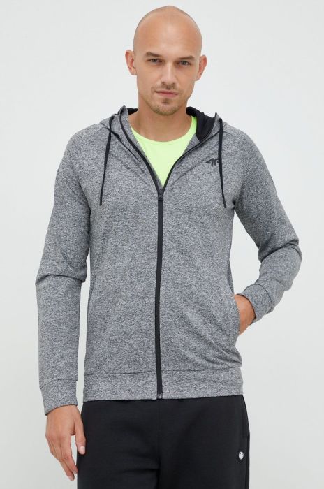 Тренувальна кофта 4F чоловіча колір сірий однотонна