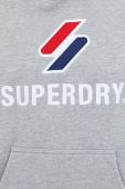 Кофта Superdry чоловіча колір сірий з капюшоном меланж (2778774)