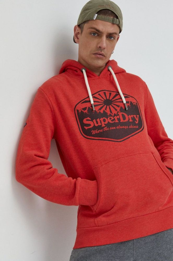 Кофта Superdry чоловіча колір червоний з принтом (2661030) фото 4