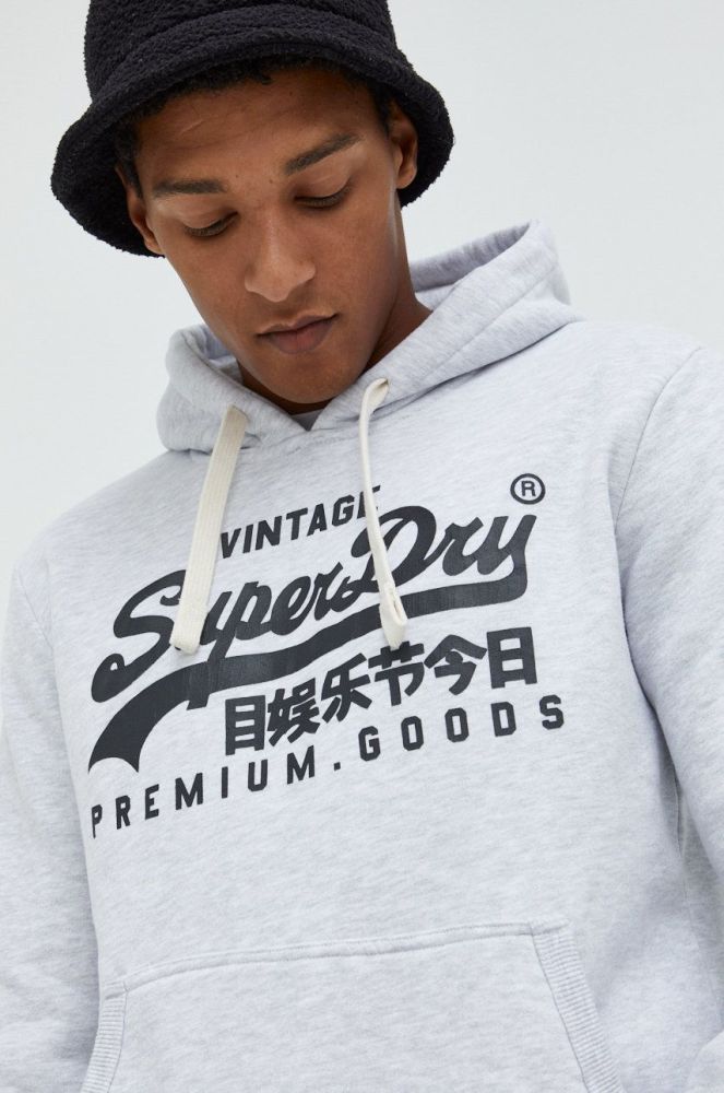 Кофта Superdry чоловіча колір сірий меланж (2631669)