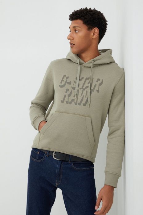 Кофта G-Star Raw чоловіча колір зелений однотонна (2643364)