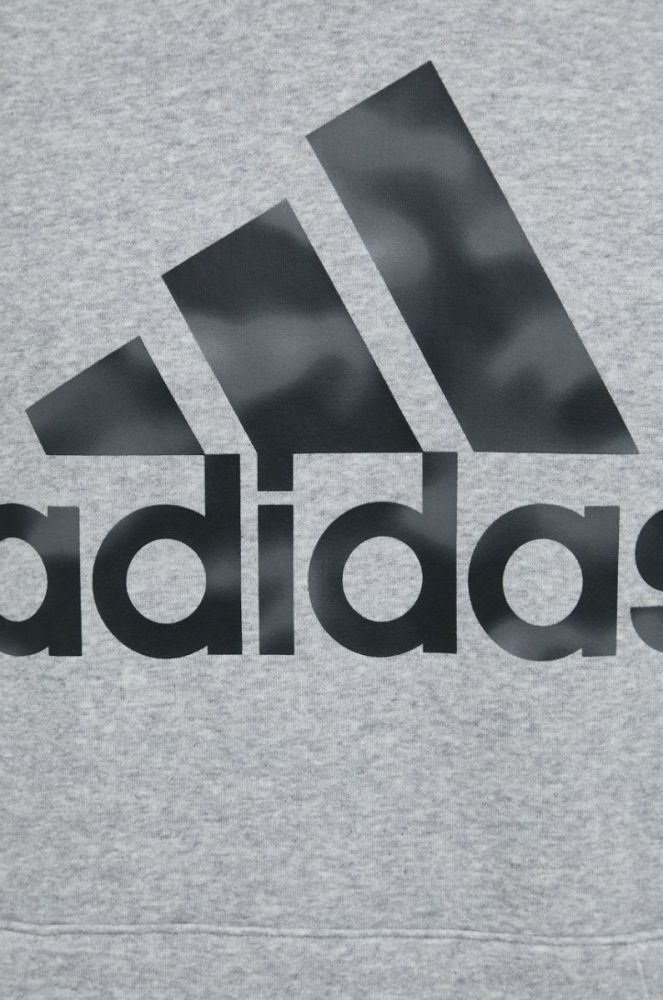 Кофта adidas чоловіча колір сірий з капюшоном з принтом (2774531) фото 5