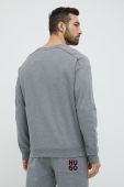 Бавовняна кофта лаунж HUGO чоловіча колір сірий з аплікацією