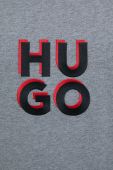 Бавовняна кофта лаунж HUGO чоловіча колір сірий з аплікацією