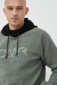 Кофта Colourwear чоловіча колір зелений з капюшоном з аплікацією