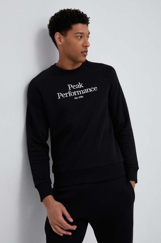 Кофта Peak Performance чоловіча колір чорний з капюшоном однотонна (3080192)