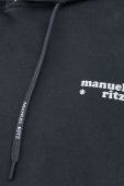 Кофта Manuel Ritz чоловіча колір чорний з капюшоном з принтом